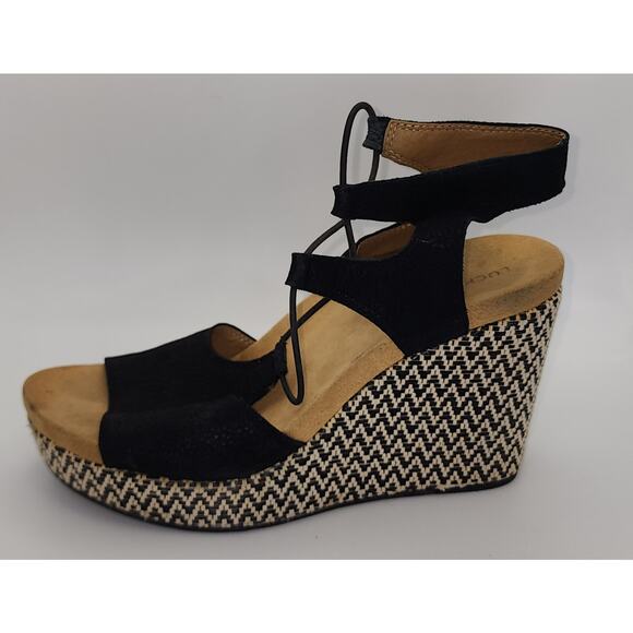 Lucky Brand Women’s Espadrille Wedge Sandals Black Size 8.5 - Picture 10 of 14